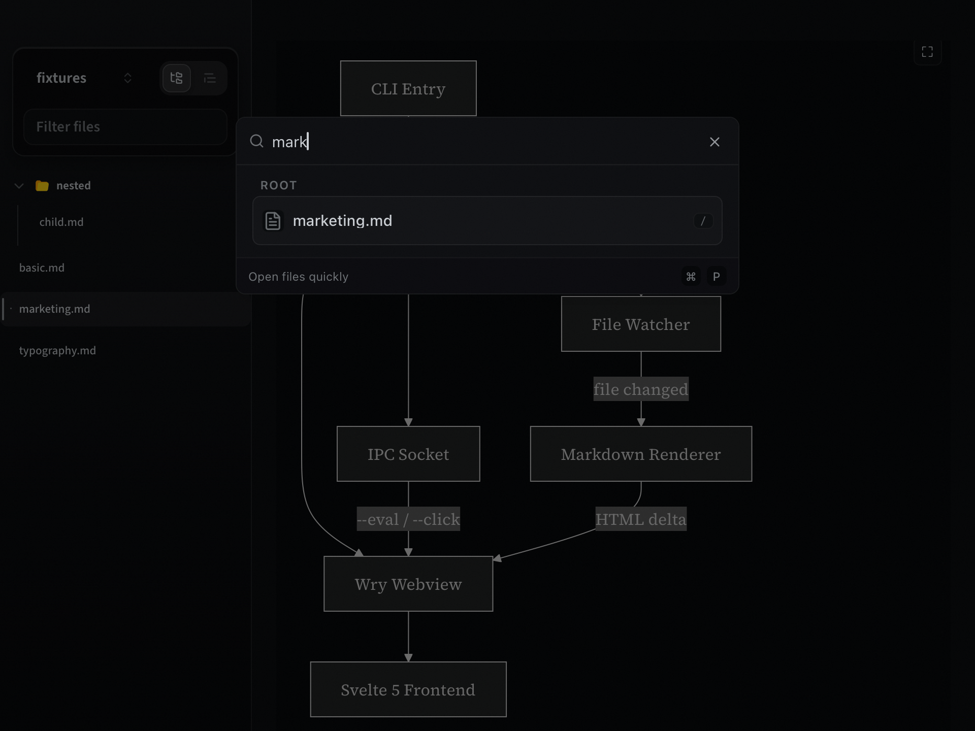 Command palette fuzzy search